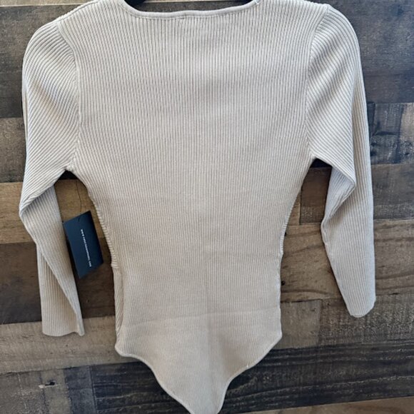 NWT Nude Front Knot Ribbed Bodysuit - Picture 3 of 7